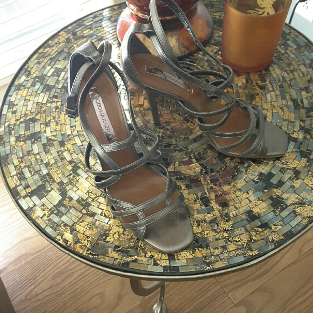 BCBGMaxazria metallic bronze stiletto heels - Picture 4 of 6
